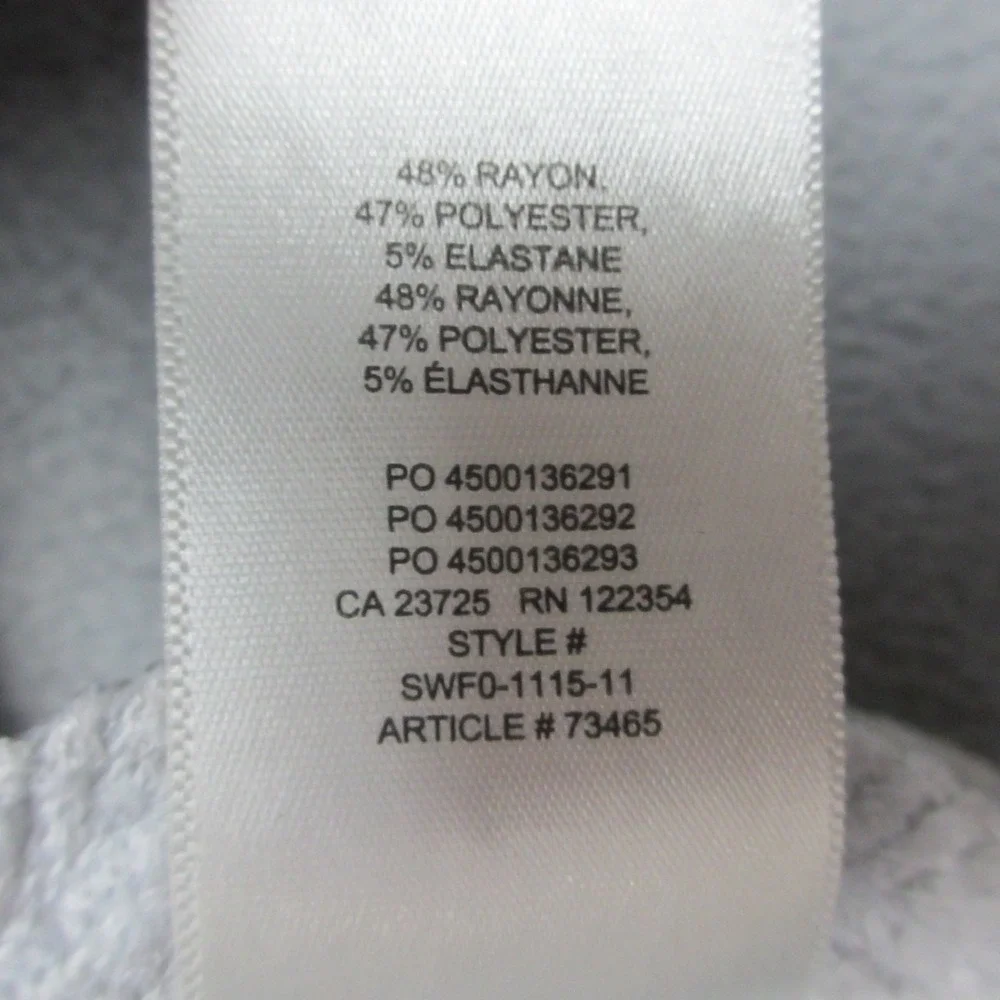 Aritzia Babaton Top Women Large Gray Excellent Waffle Knit V-Neck SWF0-1115-11